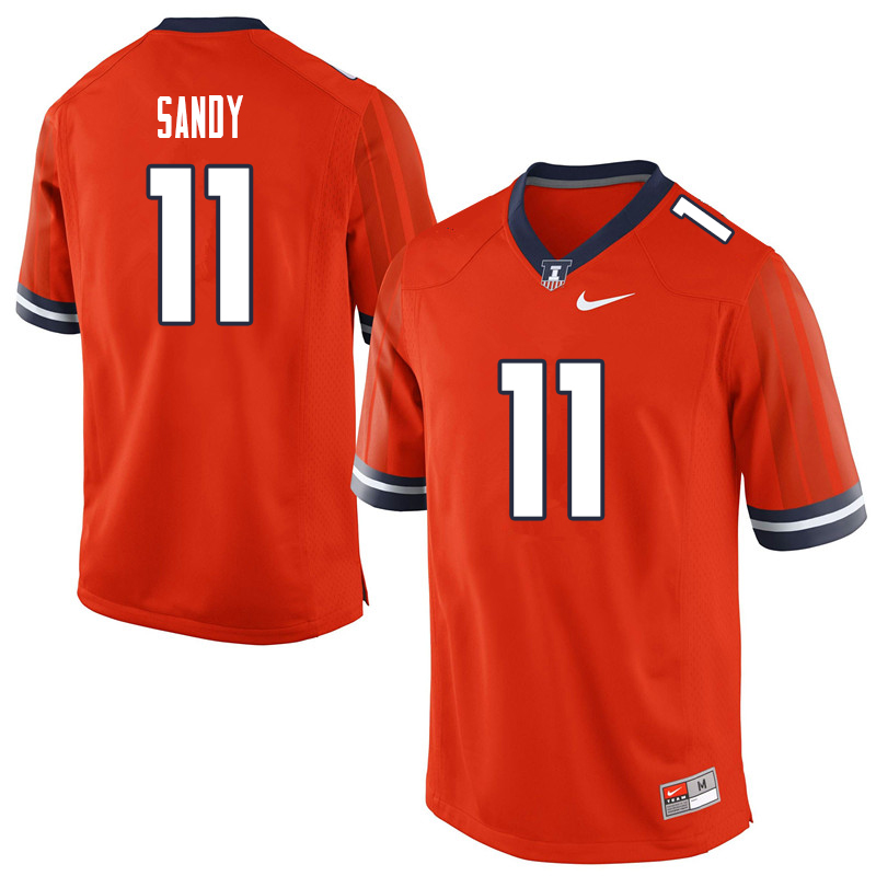Men #11 Carlos Sandy Illinois Fighting Illini College Football Jerseys Sale-Orange
